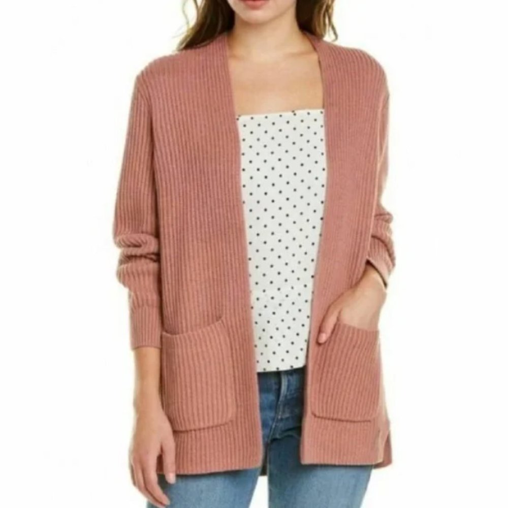 Madewell Nolan cotton ribbed open front cardigan sweater XS